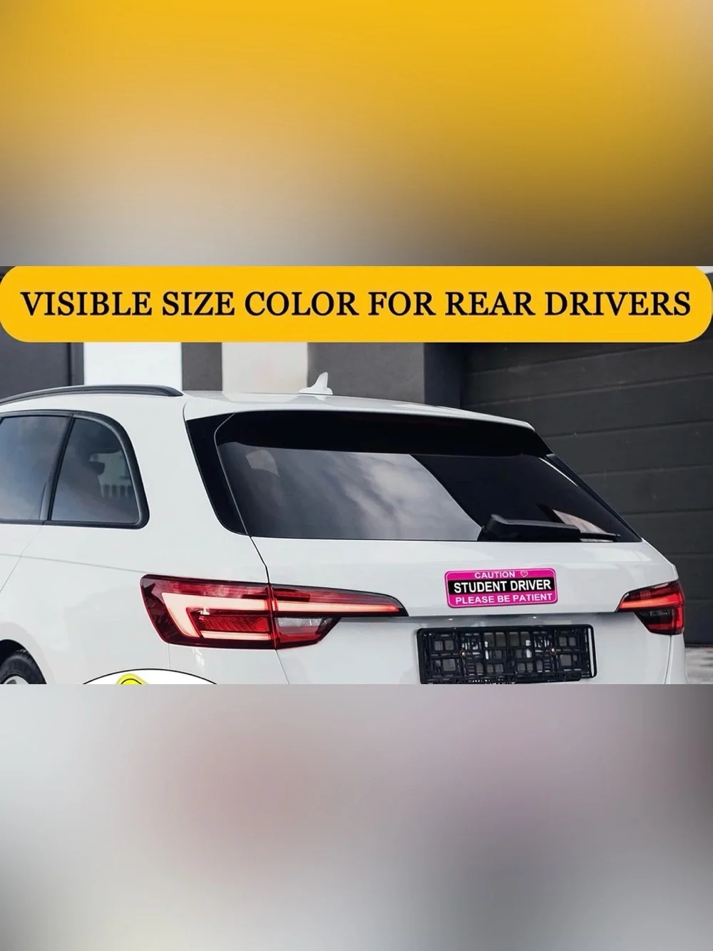 Caution Student Driver Sign - Pink and Black 3 Pack